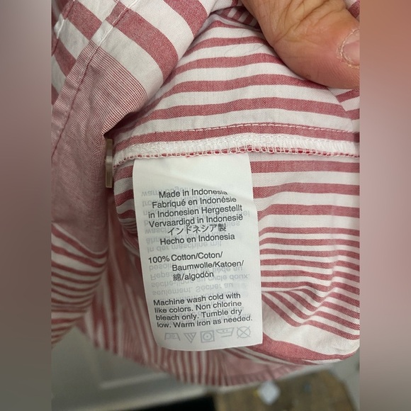 Women’s Madewell Red Striped Short Sleeve Wrap Top Size Medium - Picture 4 of 4